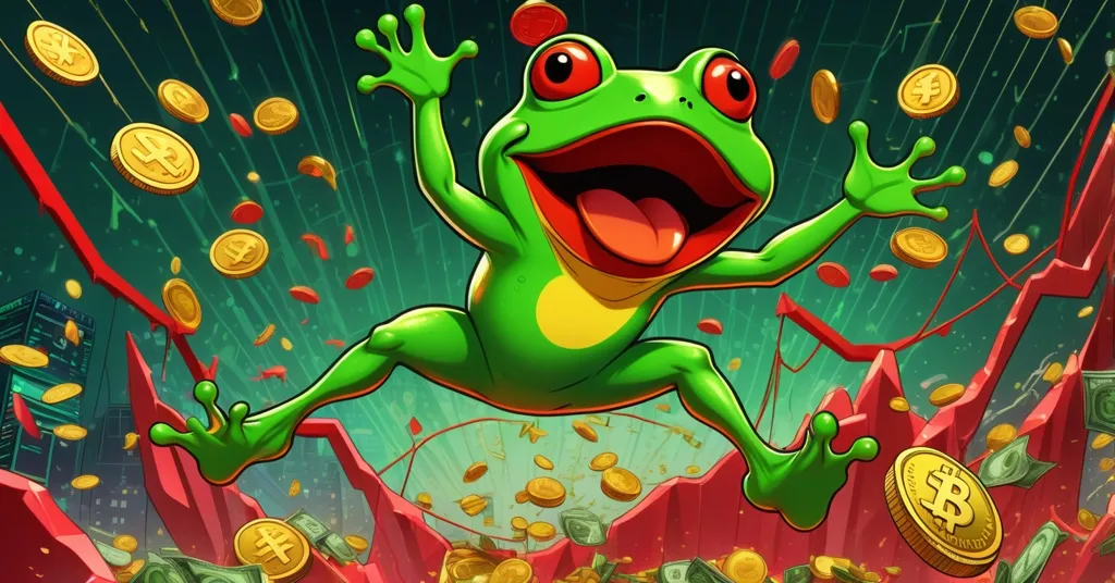Pepe Coin Surges 65% Amid Market Crash: Whale Bets and Pepenode Hype Analyzed